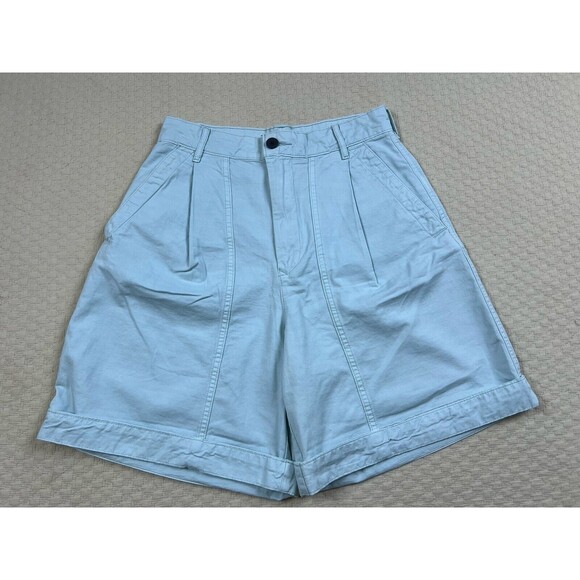 Everlane Bermuda Shorts Organic Cotton The Tourist‎ Pleated  in Ice Blue size 2 - Picture 3 of 10